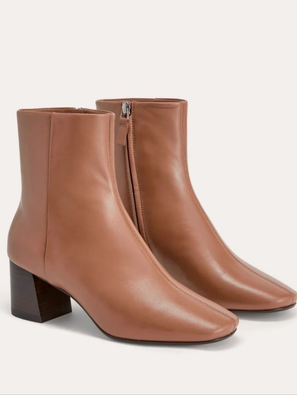 NEW Everlane The Day Boot Leather Booties In Saddle Brown